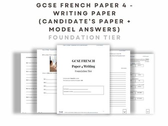 GCSE French Paper 4 - Writing paper - FOUNDATION TIER - 2026 spec