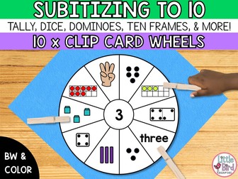 Subitizing Numbers 1 to 10 Clip Cards | Number Sense Matching Game