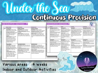 EYFS Under the Sea – Continuous Provision for Indoor and Outdoor Learning (4 Weeks)