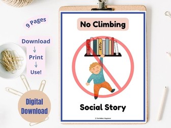 Social Story: No Climbing | Behaviour Social Story