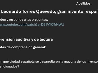Ingenio humano, Listening comprehension - Leonardo Torres Quevedo