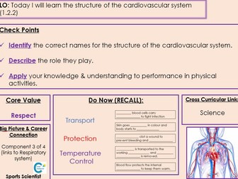 Edexcel GCSE PE - Component 1 - Topic 1 - Lesson 12 - Circulatory System