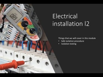 electrical installation level 2 - intro to safe isolation