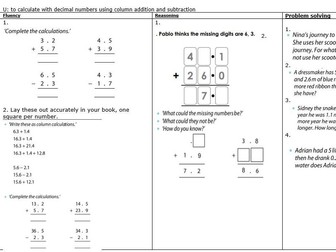 NTCEM YEAR 5 DECIMALS UNIT 1 COMPLETE Planning