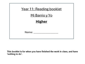 GCSE Spanish 'Mi Barrio' higher reading exam questions with answers 'My Town'