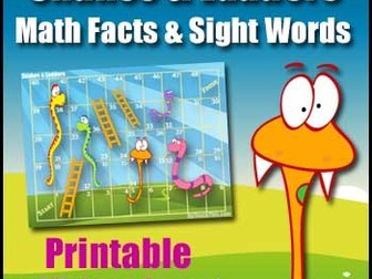Snakes & Ladders (FREE) - Printable Math, Literacy & Smartboard Version