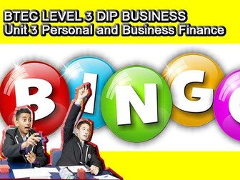 BINGO- Unit 3 Personal and Business Finance