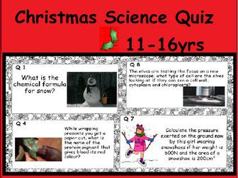 Science Christmas Quiz with ANSWERS. New Quiz