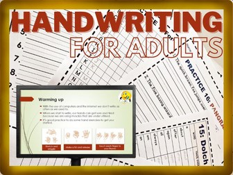 Print Handwriting for Adults and Teens - PowerPoint Presentation and Worksheets