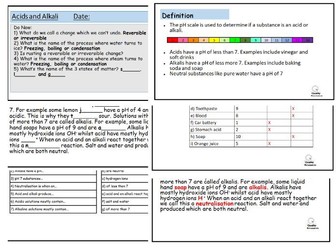 GCSE Acids and Alkalis Complete Lesson