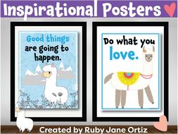 Inspirational Posters Classroom Decor For Back To School Bulletin Board Llama Theme
