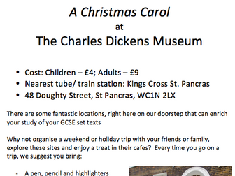 A Christmas Carol, Charles Dickens Museum Booklet