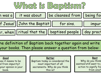 AQA A Religious Studies GCSE Christianity: Practices lesson 4 - Baptism