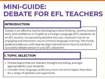 14. EFL Debate Toolkit + Balloon Debate Activity | Speaking & Critical Thinking