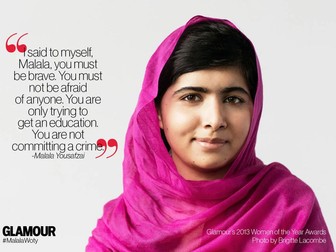 I Am Malala START - pre-reading and chapters one, two, three and Part two.