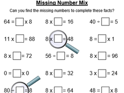 Eight Times Table Multiplication and Division Facts | Teaching Resources