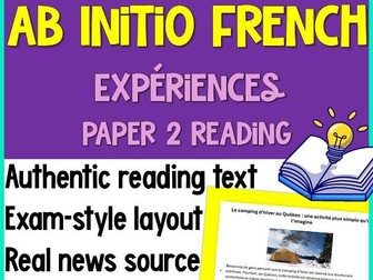 IB French Ab Initio Reading Holidays & Climate | Exam Prep | Canada | Culture
