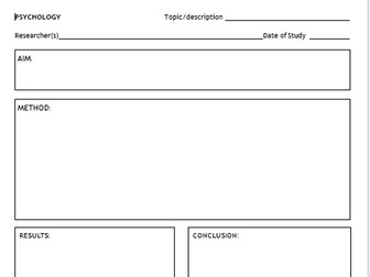 Psychology Study Template