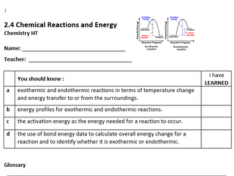 Booklet - WJEC Chemistry Unit 2 - 2.4 Chemical Reactions