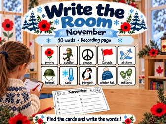 November - Write the Room Literacy Activity