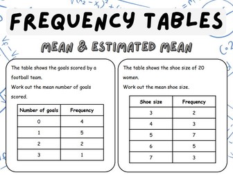 Frequency Table Worksheets (Set of 3)