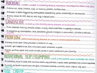 A level AQA Geography full Coasts notes