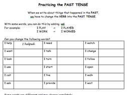 Practising the past tense worksheet (KS2) | Teaching Resources