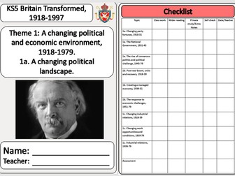 A Level History Edexcel Britain transformed theme 1A booklet
