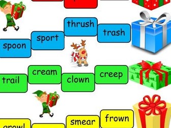 Christmas themed Phase 4 CCVCC words reading game
