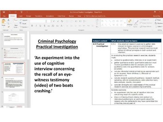 Edexcel A Level Psychology - Criminal - Practical Investigation