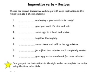 Imperative Verb Worksheet KS1