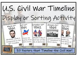 KS2 / KS3 American Civil War Timeline Display, Research and Sorting ...