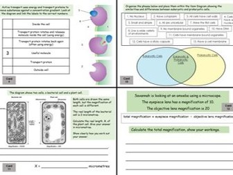 Biology Revision Cards Paper 1  AQA (9-1)  Trilogy with Answers