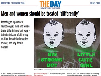 Men and women should be treated ‘differently’ - transform learning using the news (PSHE, Science)