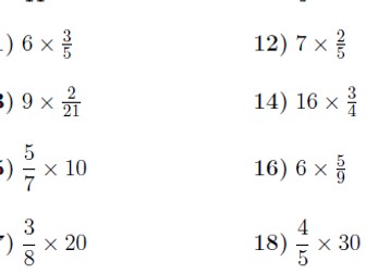 multiplying whole numbers fractions and mixed numbers worksheets with