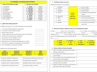 Spanish GCSE trabajos y planes para el futuro: whole lesson resource on future plans & work