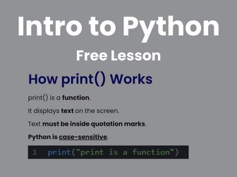 Introduction to Python KS3 | Free Lesson