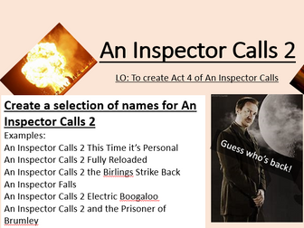 An Inspector Calls 2 - Creative writing exercise