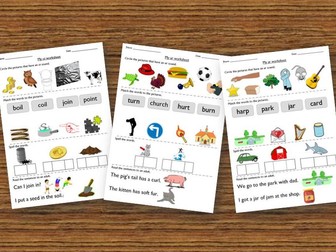 Differentiated Phonics Sheet Bundle - ar or ur ow oi