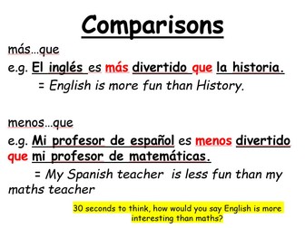 Spanish- Comparing teachers