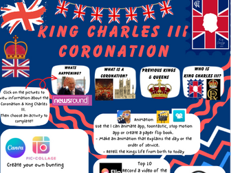 King Charles III Coronation KS2 interactive choice & explore board