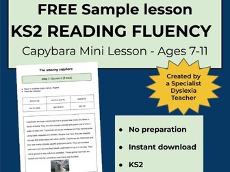 FREE Sample Reading Fluency Intervention | KS2 | Year 3 | Animals