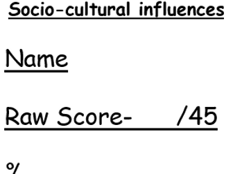 GCSE PE - Socio Cultural Influences End of unit test