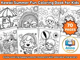 Kawaii Summer Fun Coloring Book for Kids