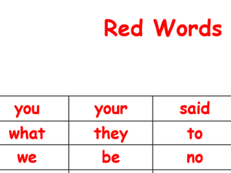 Read Write Inc Red Words