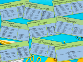 Tudors - Ks3 unit - 9 lessons & Assessment