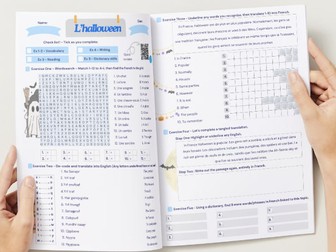 French Halloween worksheet (cover lesson/revision/homework)