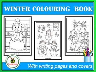 Winter Colouring Book With Writing Pages