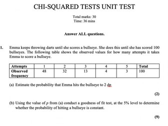 NEW A-level Further Maths: A2 Statistics 1 Unit Tests