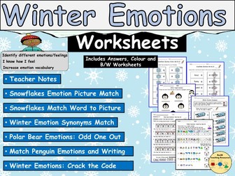 Emotions Feelings Worksheets Cryptograms Winter